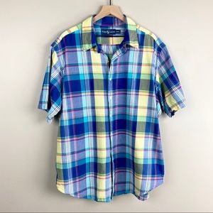 Ralph Lauren Plaid Short Sleeve Button Down Shirt